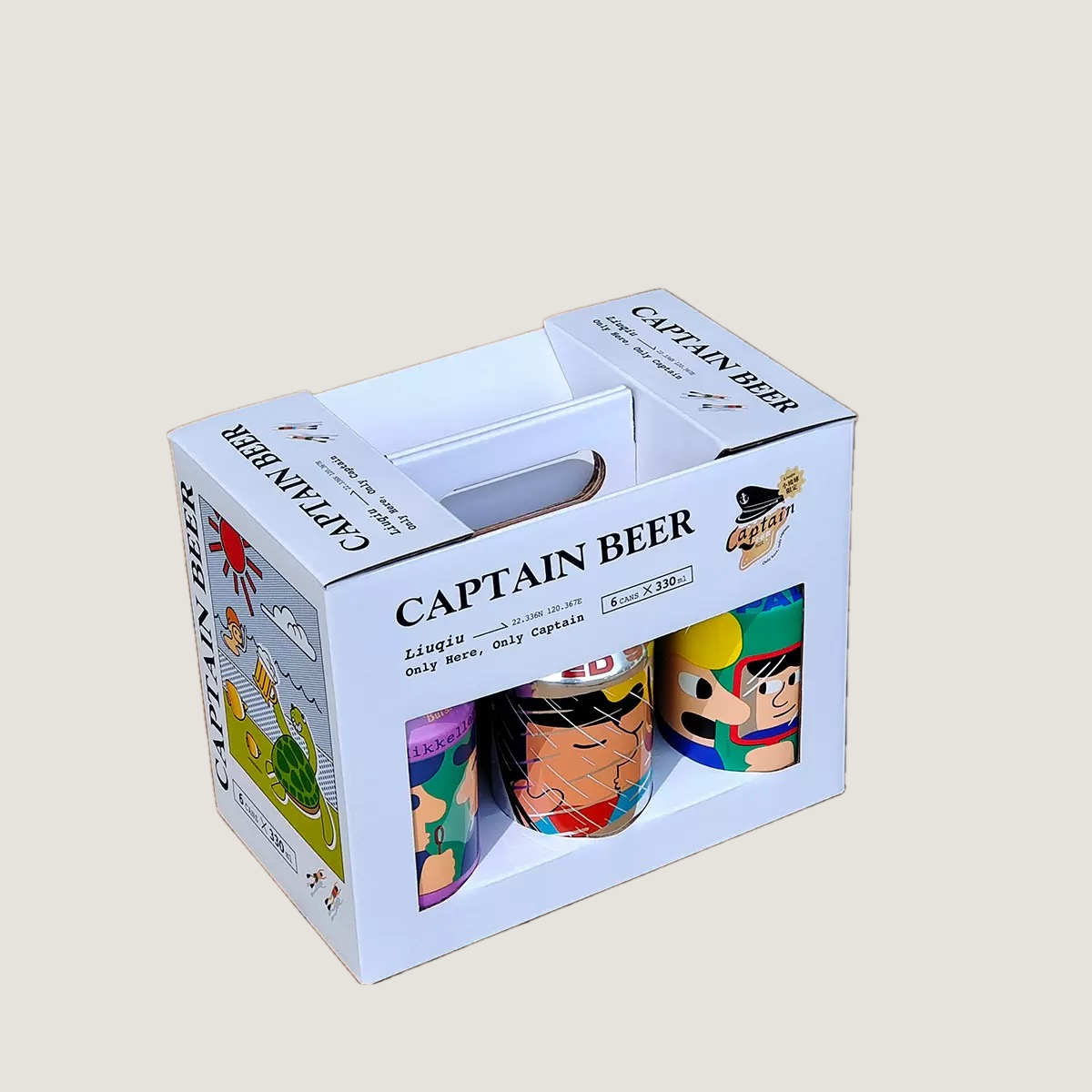 Canned Beer Packaging Box with Handle & Window - Image 3