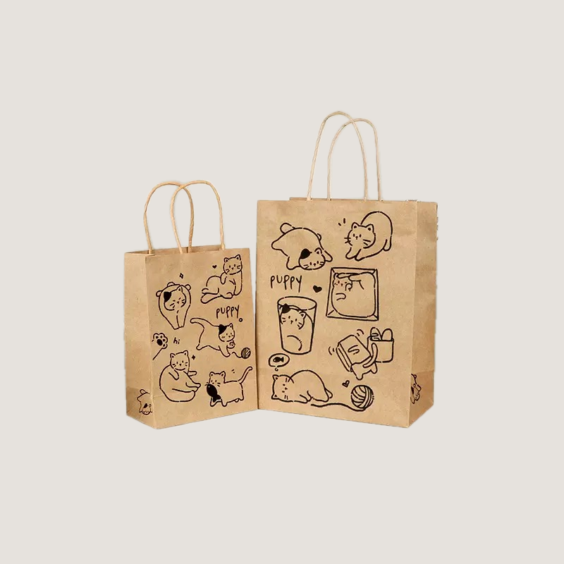 Kraft Paper Handled Takeout Bag