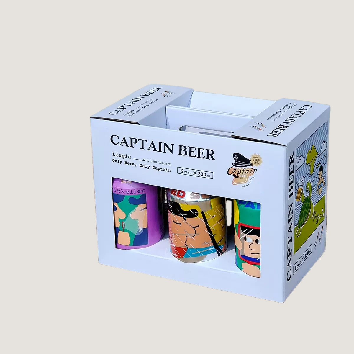 Canned Beer Packaging Box with Handle & Window